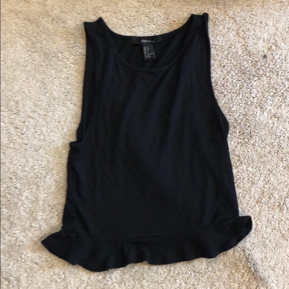 forever 21 cropped black shirt